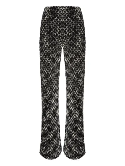 Missoni Crochet-knit Space-dyed Wool-blend Wide-leg Pants In Black