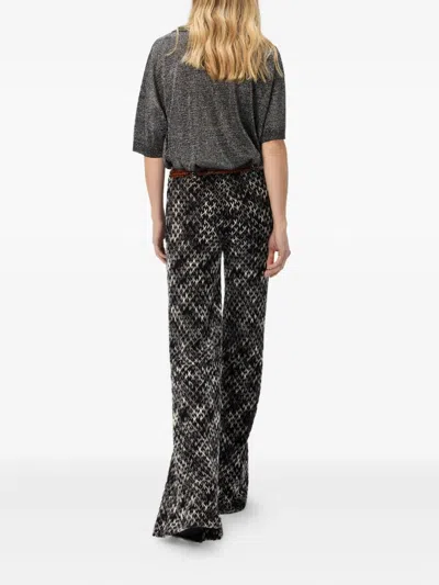 Missoni Crochet-knit Space-dyed Wool-blend Wide-leg Pants In Black