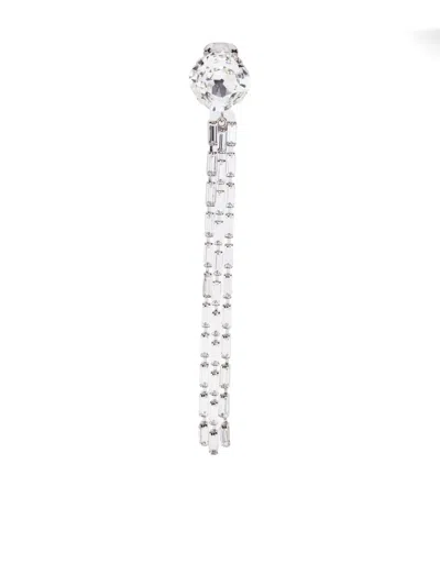 Alessandra Rich Silver Fringed Earrings In Metallic