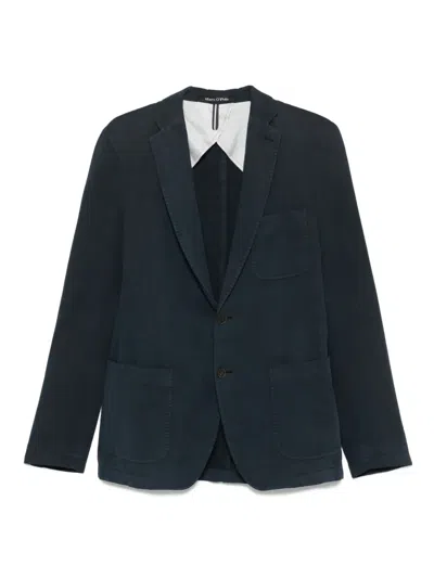 Marc O'polo Three-button Patch-pocket Jacket In Blue
