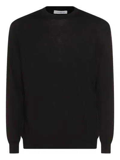 Malo Girocollo Giacomo In Cashmere Seta In Black