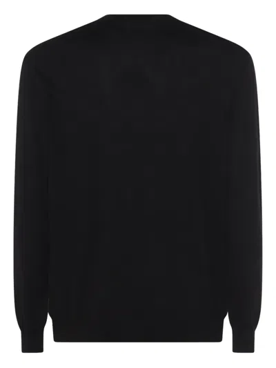 Malo Girocollo Giacomo In Cashmere Seta In Black