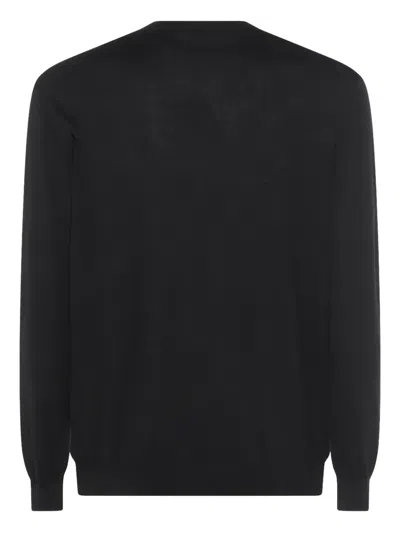 Malo Girocollo Giacomo In Cashmere Seta In Black