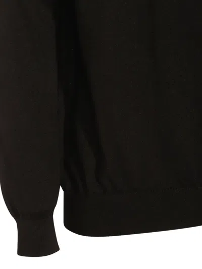 Malo Girocollo Giacomo In Cashmere Seta In Black