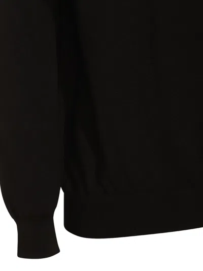 Malo Girocollo Giacomo In Cashmere Seta In Black