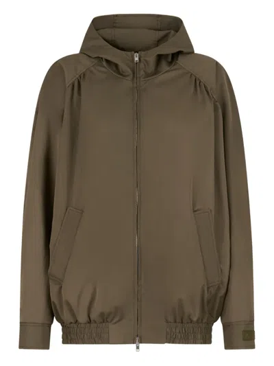 Marni Hooded Bomber Jacket In Green