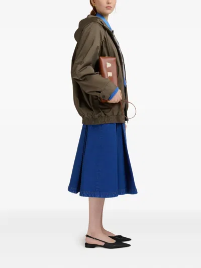 Marni Hooded Bomber Jacket In Green