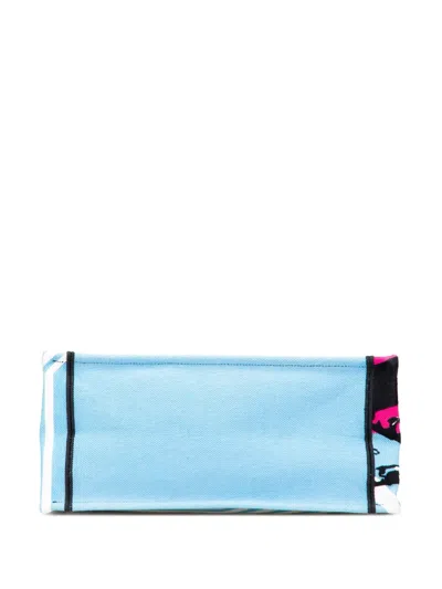 Pre-owned Dior 2022 Medium Embroidered Canvas Zebra D Jungle Pop Book Tote Bag In Blue