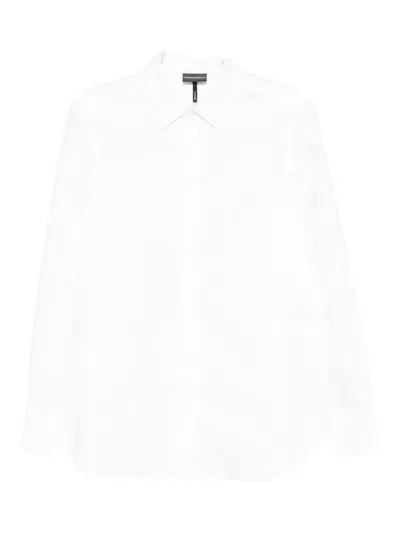 Emporio Armani Shirt Linen Collar Button-down In White
