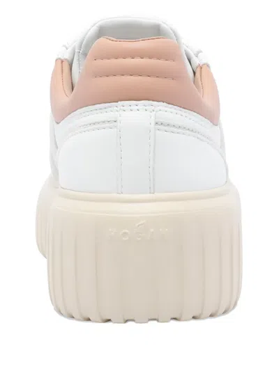Hogan Chunky Platform Sneakers With Smooth And Textured Uppers In White