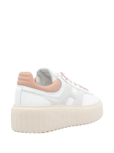Hogan Chunky Platform Sneakers With Smooth And Textured Uppers In White