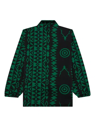 South2 West8 Geometric-pattern Coach Jacket In Green