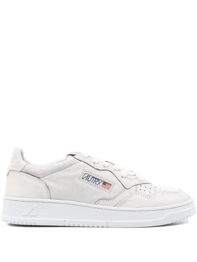 Autry Low-top Sneakers With Smooth And Suede Leather Combination In White