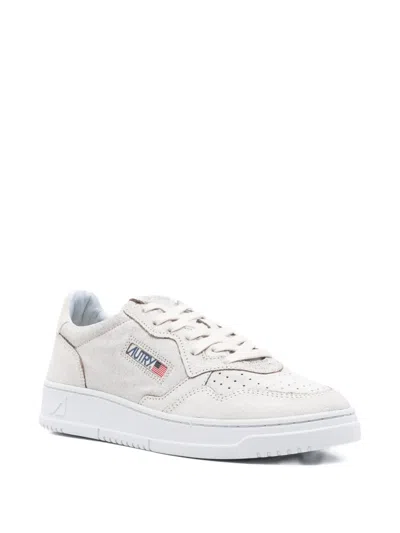 Autry Low-top Sneakers With Smooth And Suede Leather Combination In White