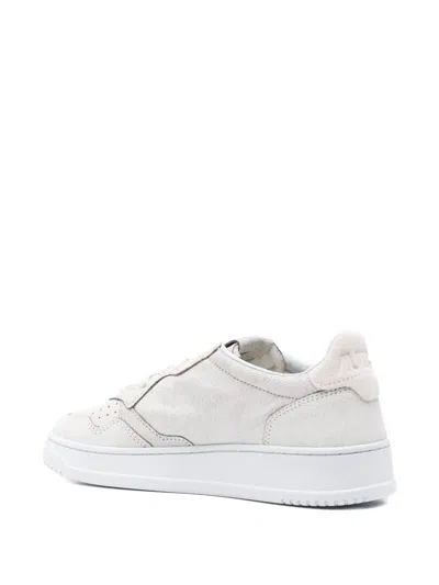 Autry Low-top Sneakers With Smooth And Suede Leather Combination In White