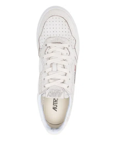 Autry Low-top Sneakers With Smooth And Suede Leather Combination In White