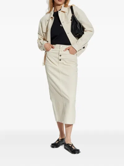 Moschino Button-fastening Denim Skirt In Red