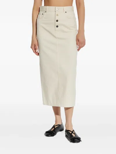 Moschino Button-fastening Denim Skirt In Red