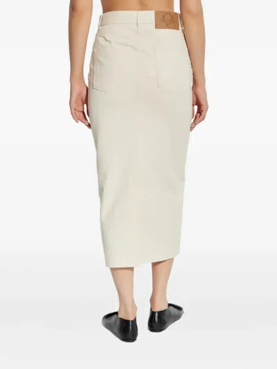 Moschino Button-fastening Denim Skirt In Red