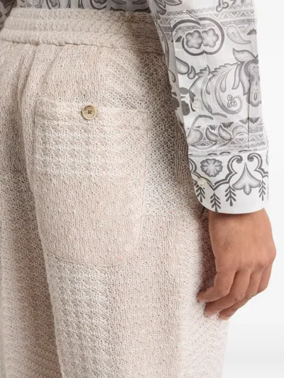 Etro Wool-blend Patchwork Trousers In Neutral