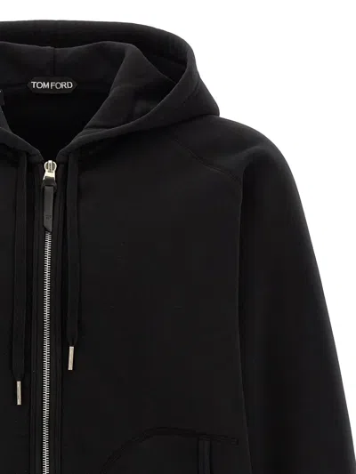 Tom Ford Cotton Zip-up Hoodie In Black
