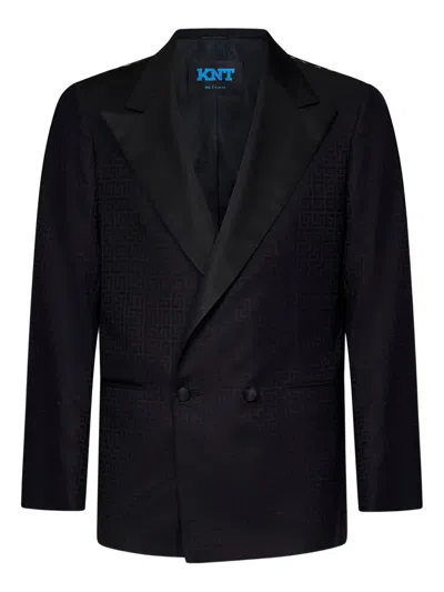 戗驳领几何图案西装夹克