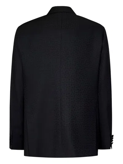 戗驳领几何图案西装夹克