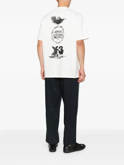 Y-3 White Logo-print T-shirt In White