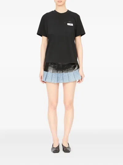Mm6 Maison Margiela Black Logo T-shirt In Black