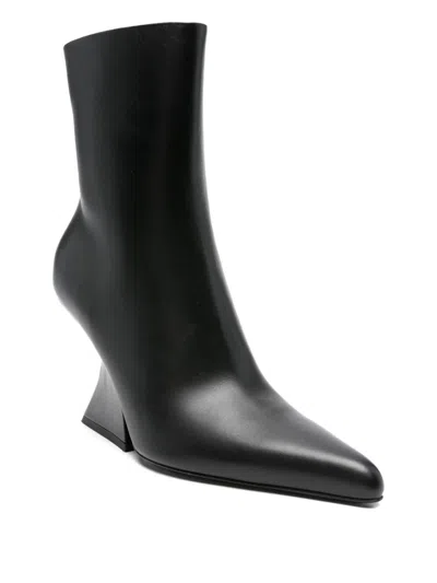 Mugler 100mm Pointed-toe Sculpted-heel Boots In Black