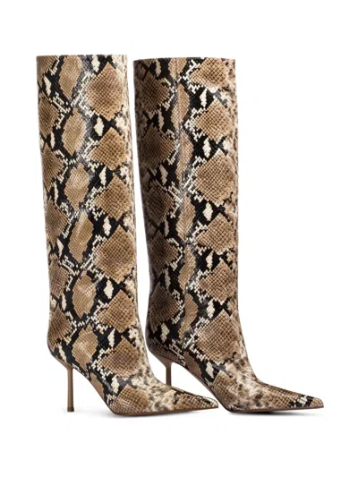 Le Silla 80mmm Bella Leather Stiletto Boots In Multi