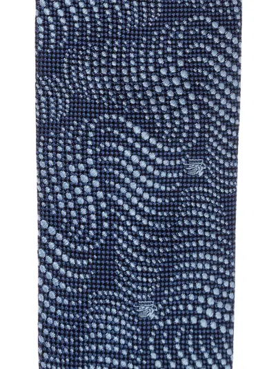 Etro Patterned Silk Tie In Blue