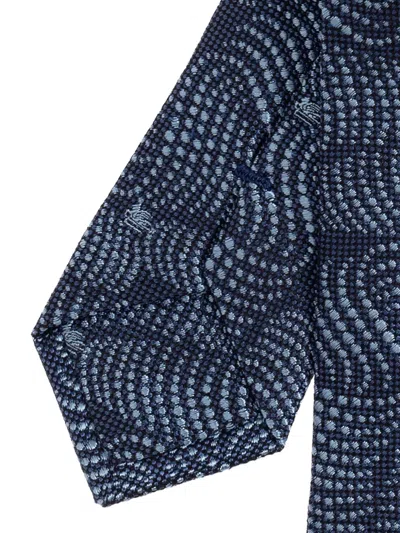 Etro Patterned Silk Tie In Blue