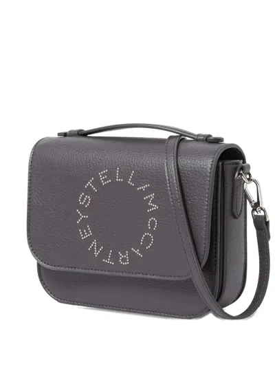 Stella Mccartney Logo Cross-body Bag With Top Handle And Adjustable Strap In Gray