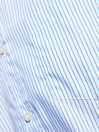 Paul & Shark Soffio Linen Shirt With Striped Pattern In Blue