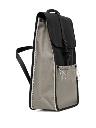 Rains Mix Flap-pocket Backpack In Black