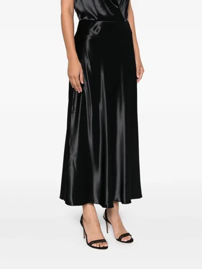 Alberta Ferretti Satin Skirt In Black