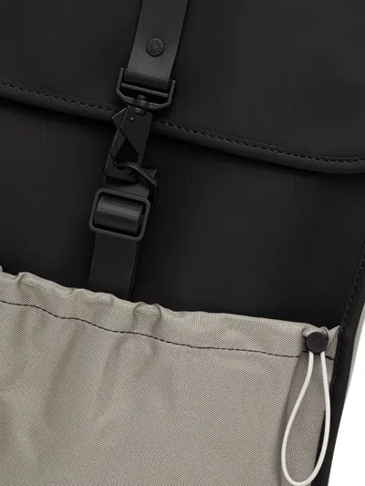 Rains Mix Flap-pocket Backpack In Black