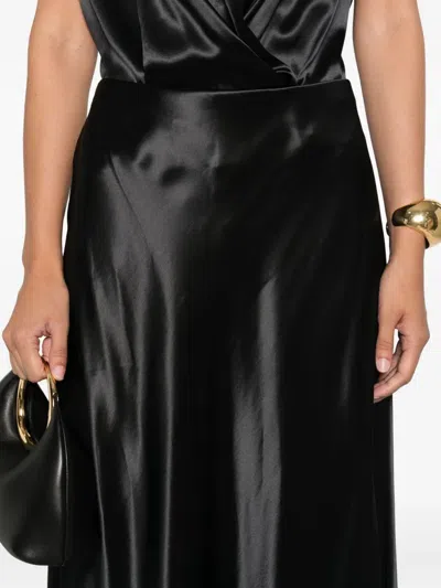 Alberta Ferretti Satin Skirt In Black