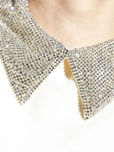 Versace Embellished-collar Sleeveless Mini Dress In White