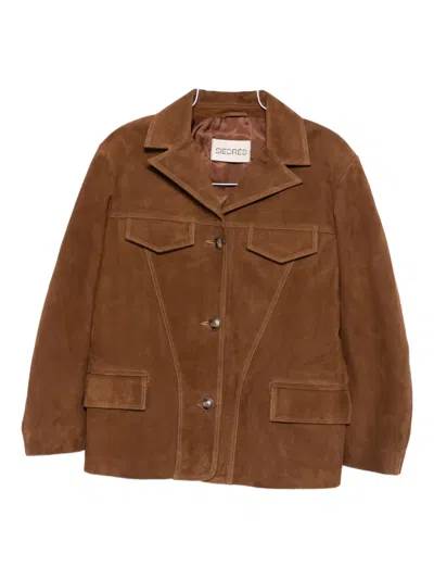 Siedres Button-up Flap-pockets Jacket In Brown