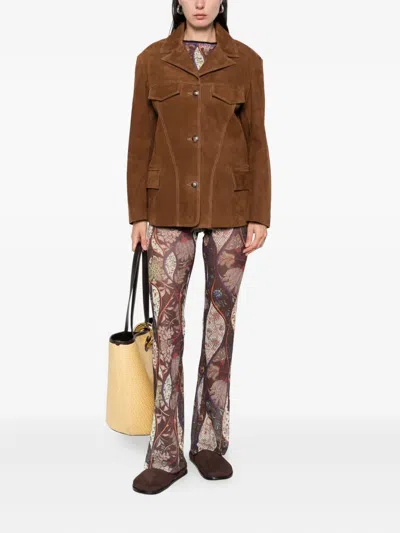 Siedres Button-up Flap-pockets Jacket In Brown