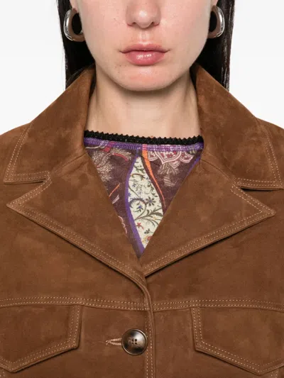 Siedres Button-up Flap-pockets Jacket In Brown
