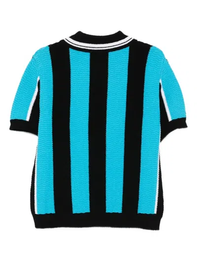 Andersson Bell Stripe Soccer Polo Shirt In Blue