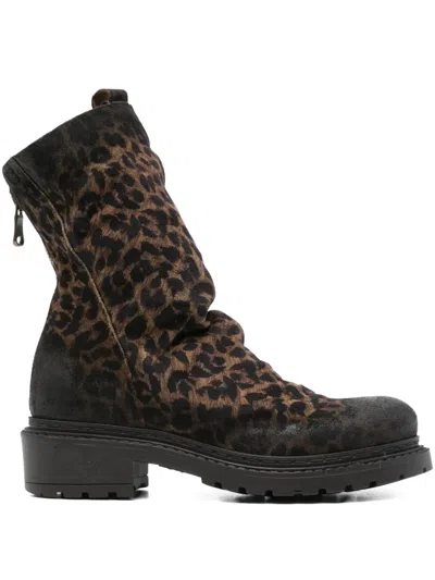 Metisse 40mm Leopard-print Slouch Boots In Animal Print