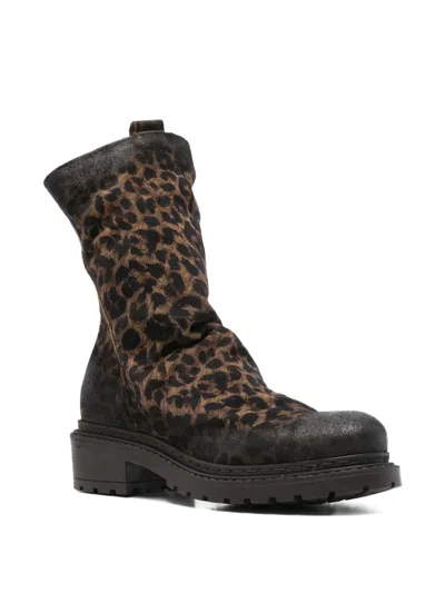 Metisse 40mm Leopard-print Slouch Boots In Animal Print