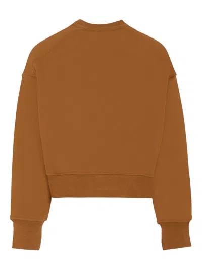 Msgm Leopard-print Logo Sweatshirt In Brown