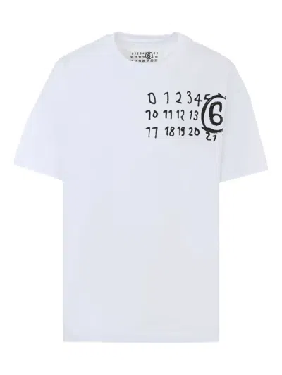 Mm6 Maison Margiela White T-shirt For Kids With Logo In White