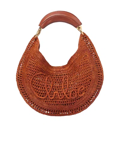 Chloé X Made For A Woman Summer Banana Small Raffia Shoulder Bag In Brown