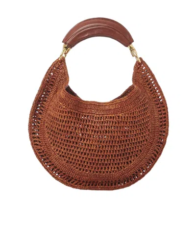 Chloé X Made For A Woman Summer Banana Small Raffia Shoulder Bag In Brown